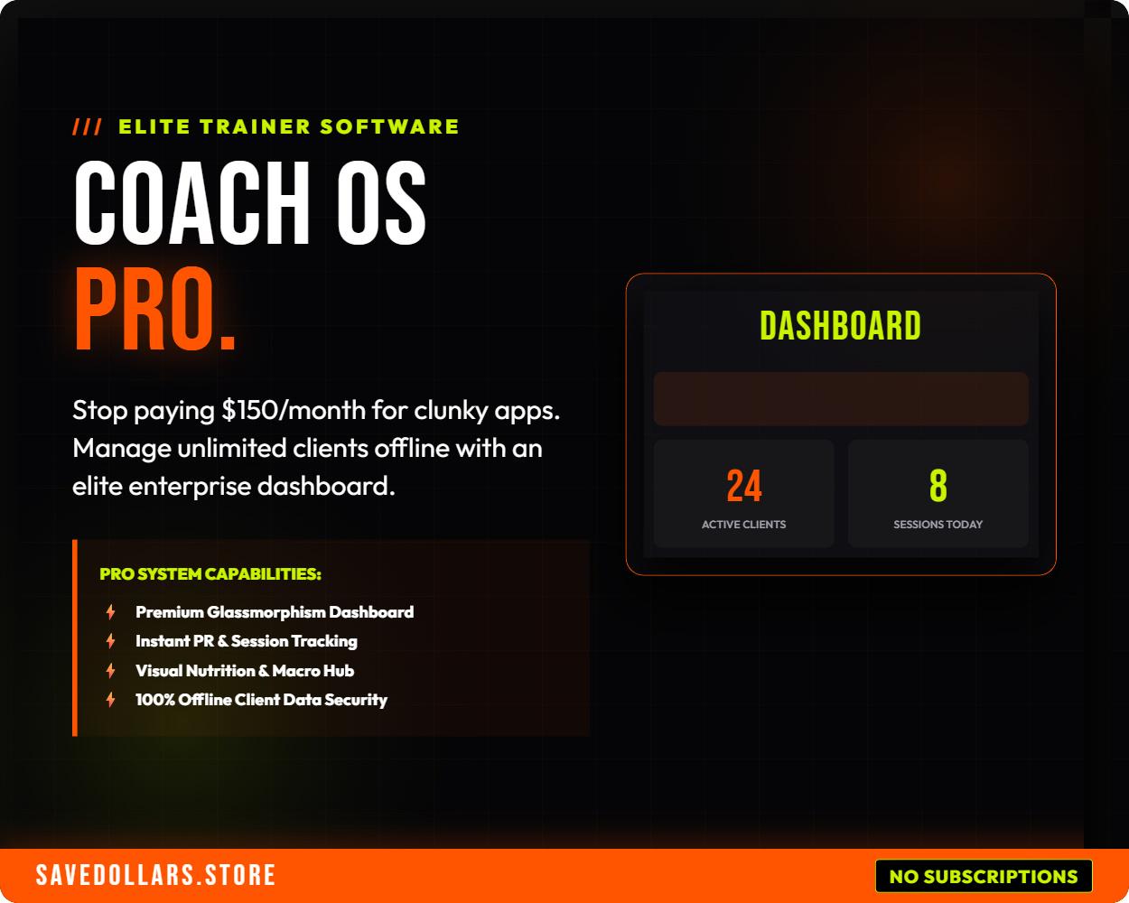 Coach OS Pro: Elite Trainer Software, Client Management Dashboard (Digital Download)