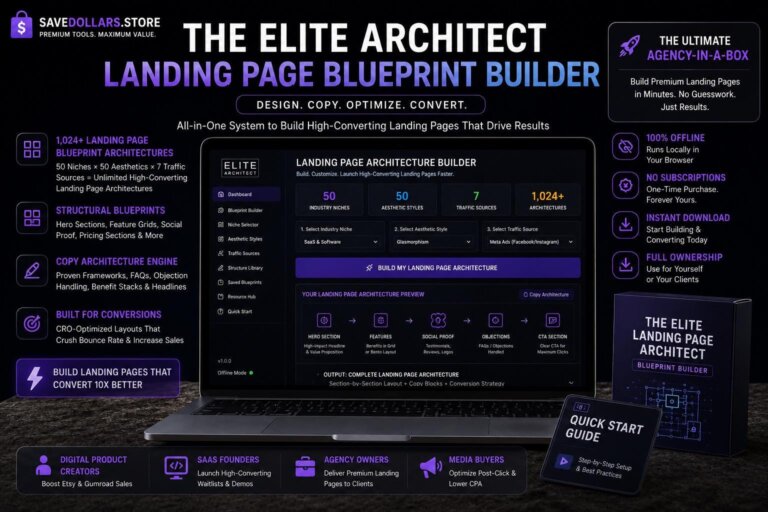 Elite Landing Page Architect | Interactive Blueprint Builder (CRO Software)