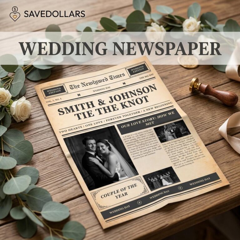 Editable Wedding Newspaper Template, Vintage Newlywed Times Itinerary (Digital Download) 40 il fullxfull.7939458406 a2vd Editable Wedding Newspaper Template, Vintage Newlywed Times Itinerary (Digital Download)