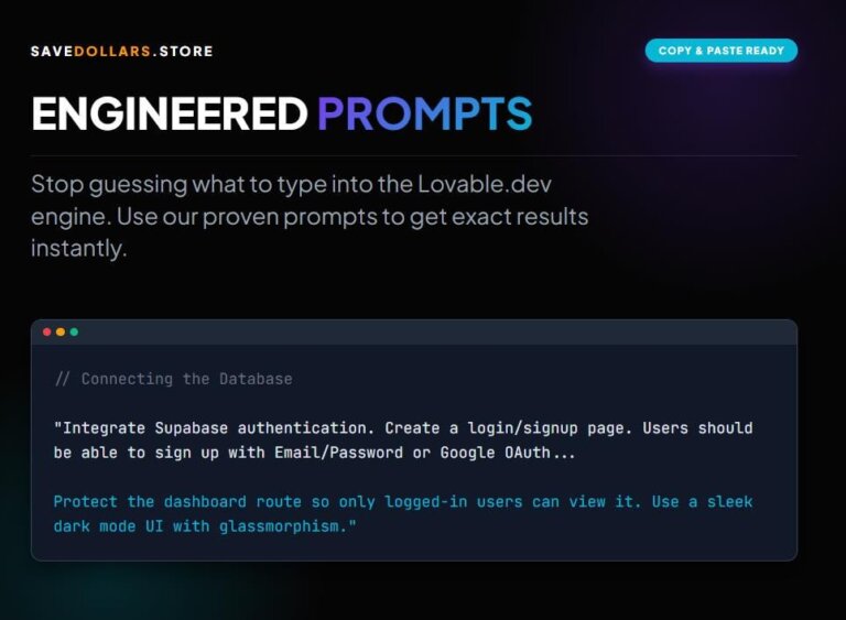 No-Code App Builder Masterclass | Lovable.dev, Supabase, AI Blueprint (Digital Download)