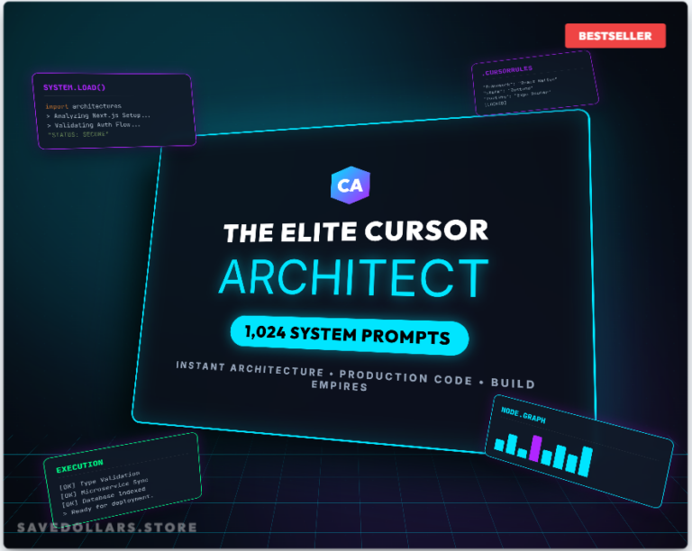 Elite Cursor Architect Vault | 1000+ AI System Prompts, Full Stack App Builder
