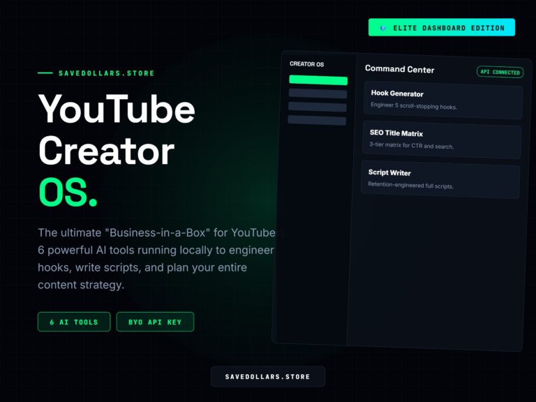 Faceless YouTube Automation Blueprint – AI Prompts, Monetization System (Digital) 32 YT OS Mockup 01 Faceless YouTube Automation Blueprint – AI Prompts, Monetization System (Digital)