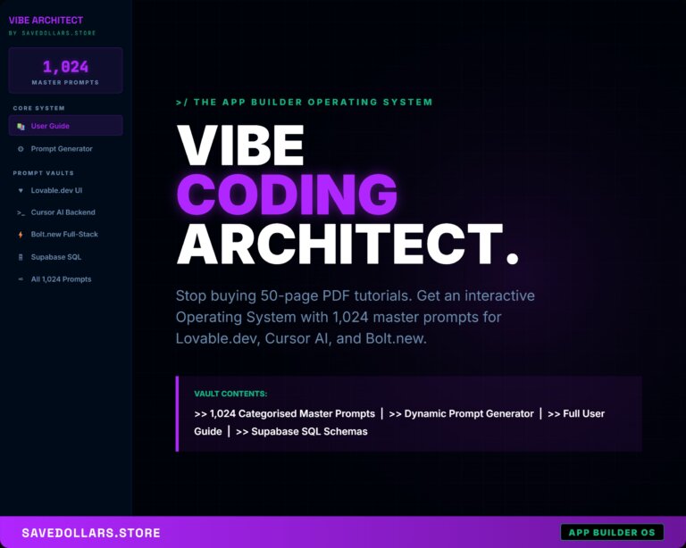 Vibe Coding Blueprint | 1024 AI App Architecture Blueprints (Digital Download)