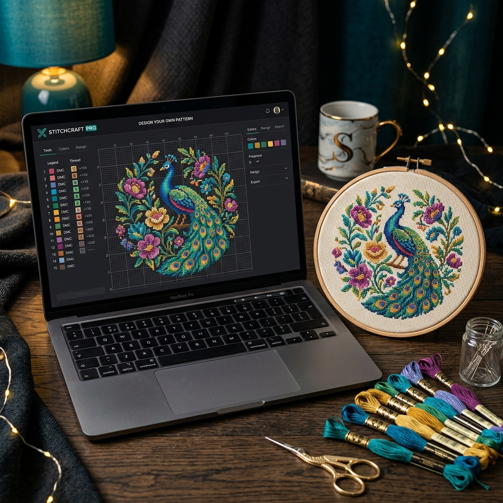 Photo to Cross Stitch Pattern Generator | Custom Picture Converter Software (Offline HTML)