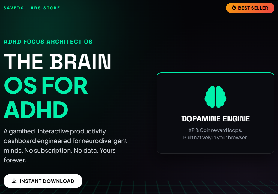 ADHD Focus ARCHITECT – OS V3.0 — The Ultimate Gamified Productivity Engine for Neurodivergent Minds