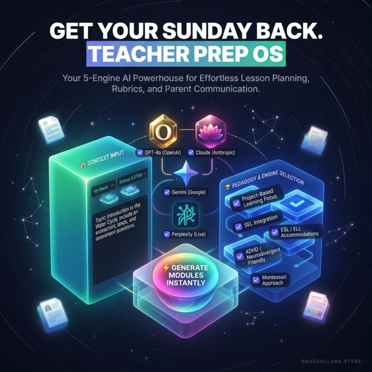 Teacher Prep OS | AI Lesson Plans, Rubrics, Parent Emails (Digital Download)