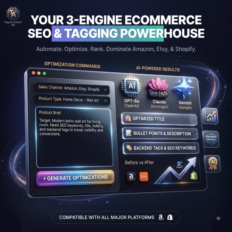 AI SEO Tag Generator for Etsy, Amazon & Shopify - E-commerce Keyword Optimizer Tool (Digital Download) 11 AI SEO Tag Generator for Etsy, Amazon & Shopify - E-commerce Keyword Optimizer Tool (Digital Download) - Creator & Viral Video Engines - SaveDollars.store