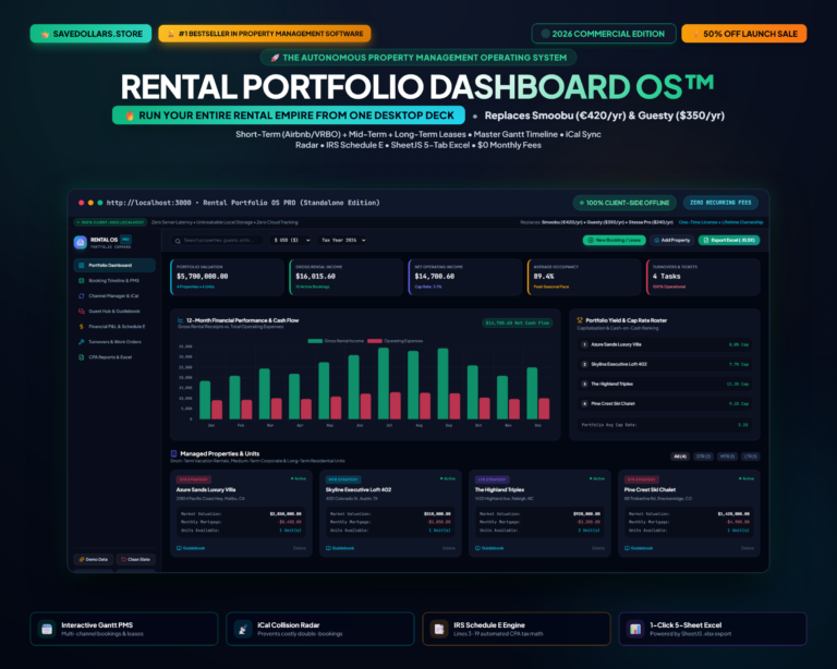 Rental Portfolio Dashboard OS PRO | Standalone Property Management Software