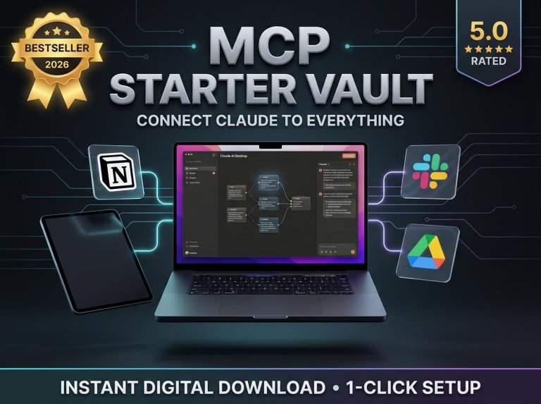 MCP Starter Vault AI Connector Setup Guide | Notion, Slack, Drive Templates (Digital Download) 31 MCP Starter Vault AI Connector Setup Guide, Claude AI Desktop integration with Notion, Slack and Google Drive templates