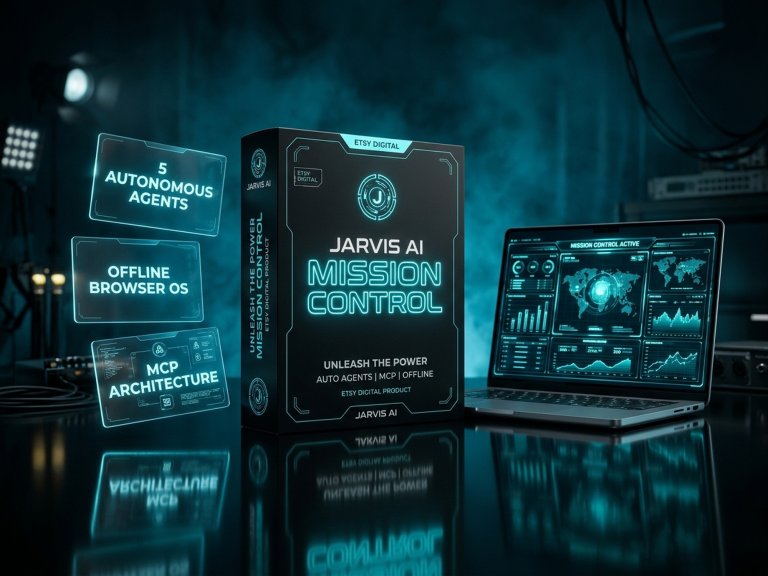 Jarvis AI Blueprint: AI Assistant Guide, AI Agent Workflow & Desktop Automation Suite 3 JARVIS AI Mission Control Suite 3D Hero Command Center